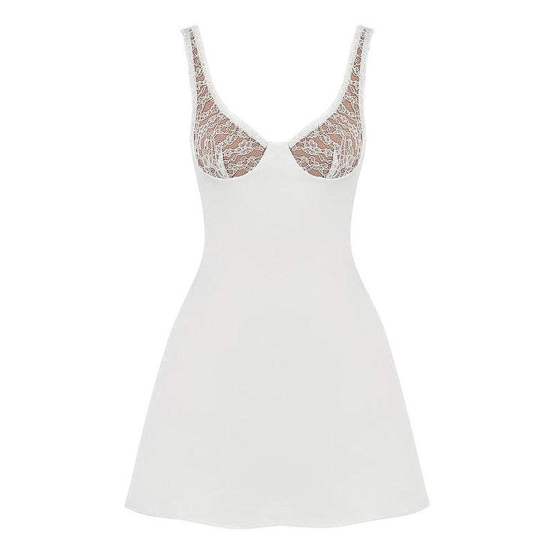 House Of CB Satin Lace Detail Mini Dress. Size S