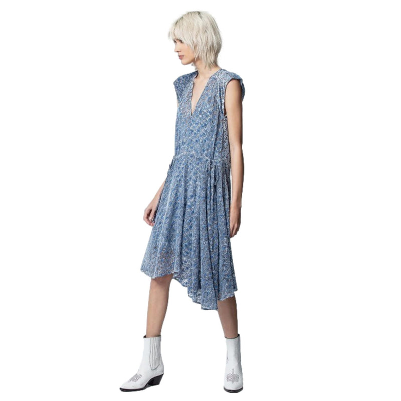 Zadig & Voltaire Rozane Velvet Printed Dress. Size XS