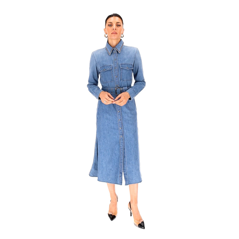Chloe Denim Midi Shirt Dress. Size 36IT