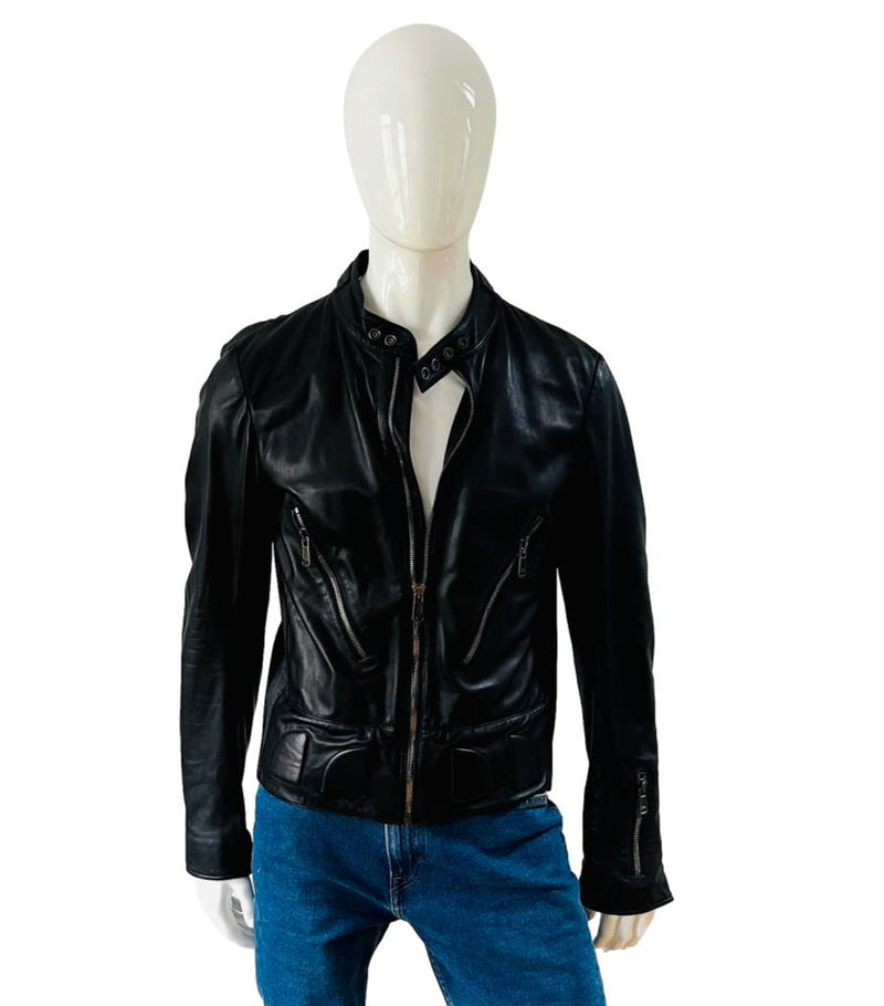 Yves Saint Laurent Leather Jacket. Size 56FR