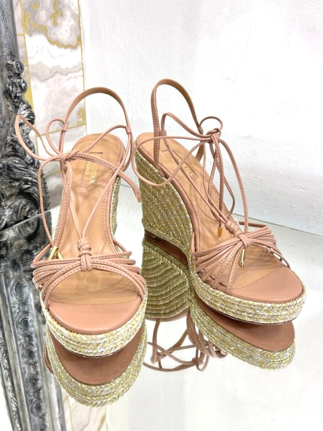 Aquazurra Leather Wedges. Size 37.5
