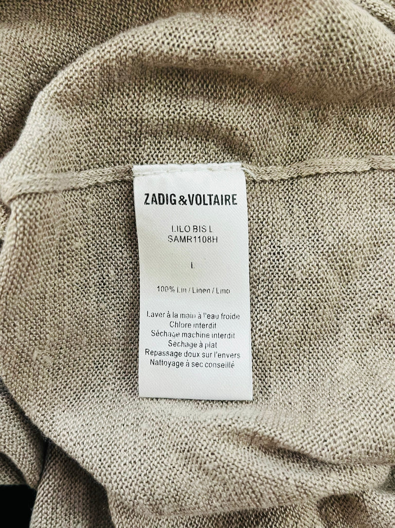 Zadig & Voltaire Linen Logo Top. Size L