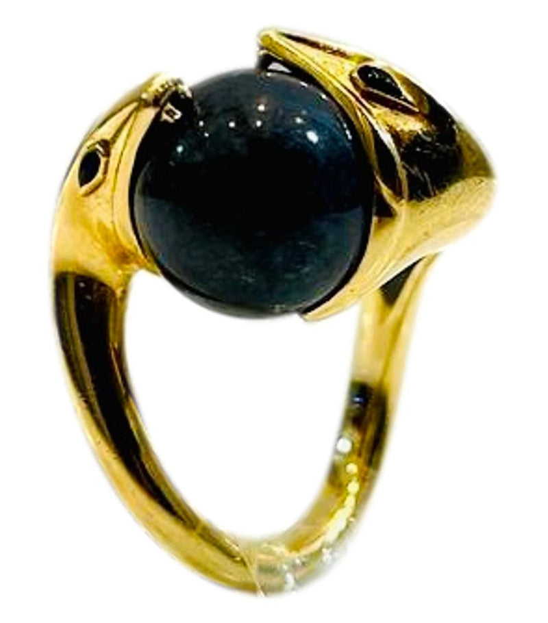 Boucheron 18k Gold & Jade Serpent Ring