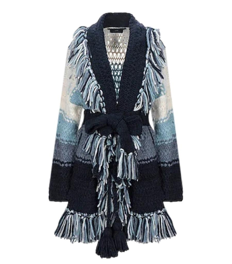 Alanui Alpaca Fringed Knitted Cardi/Coat. Size XS