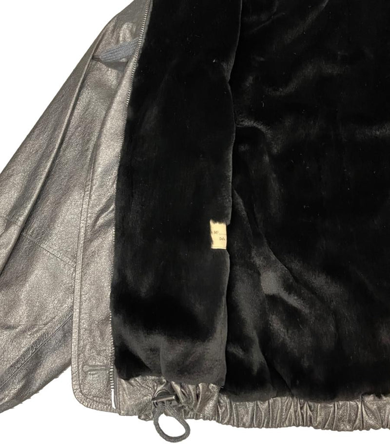 Brunello Cuccinelli Metallic Leather & Mink Fur Jacket. Size S
