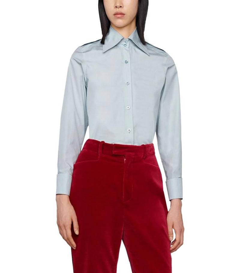 Gucci Cotton Shirt With Epaulettes. Size 38IT