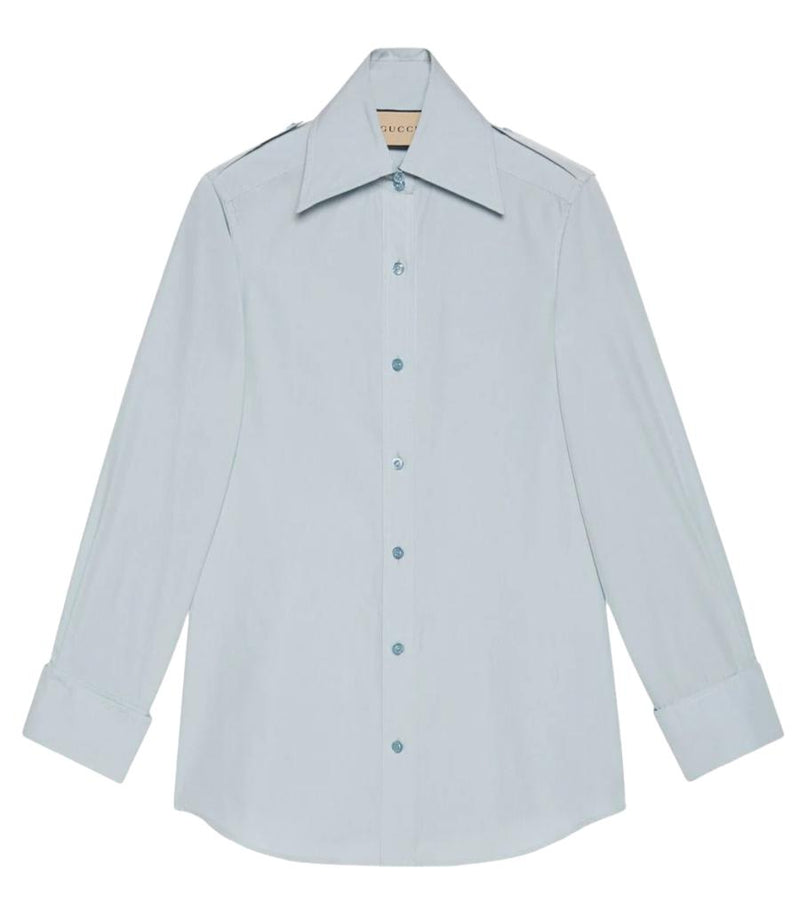 Gucci Cotton Shirt With Epaulettes. Size 38IT