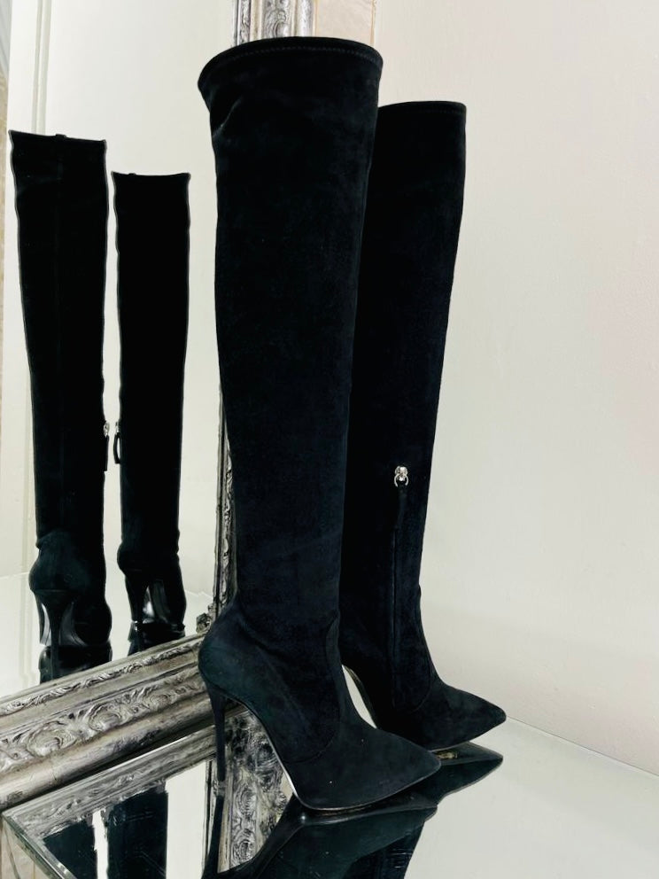 Giuseppe Zanotti Suede Over-Knee Boots. Size 35.5