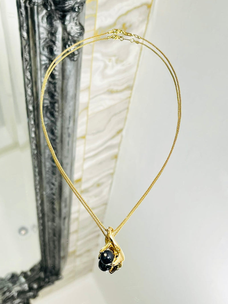 Boucheron 18k Gold Jade & Diamond Serpent Necklace