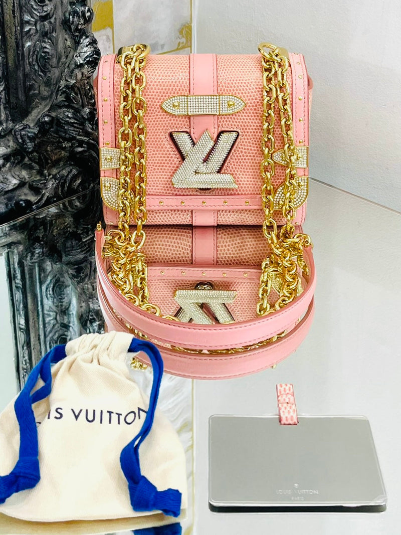 Louis Vuitton Ltd Edition Lizard & Crystal Trunk/Twist Lock Bag