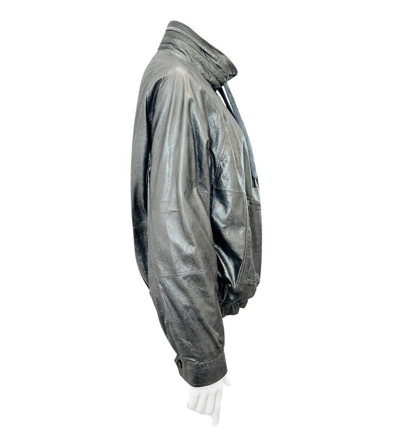 Brunello Cuccinelli Metallic Leather & Mink Fur Jacket. Size S