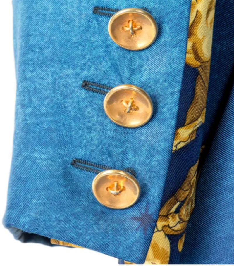 Hermes Silk Cosmos Printed Jacket. Size 38FR