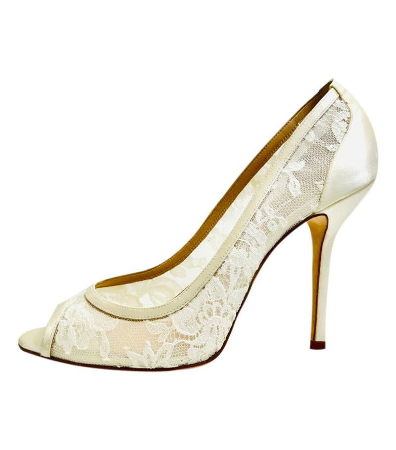 Oscar De La Renta Lace-Mesh Pumps. Size 40.5