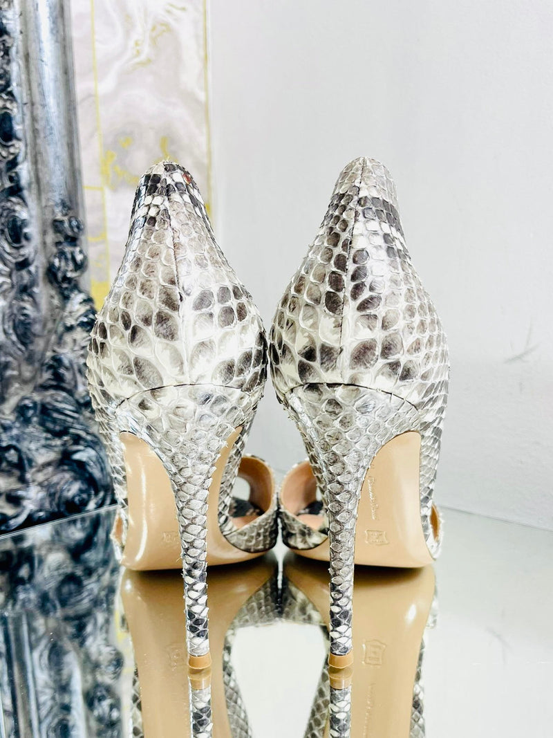 Gianvito Rossi Snakeskin D'Orsay Heels. Size 39