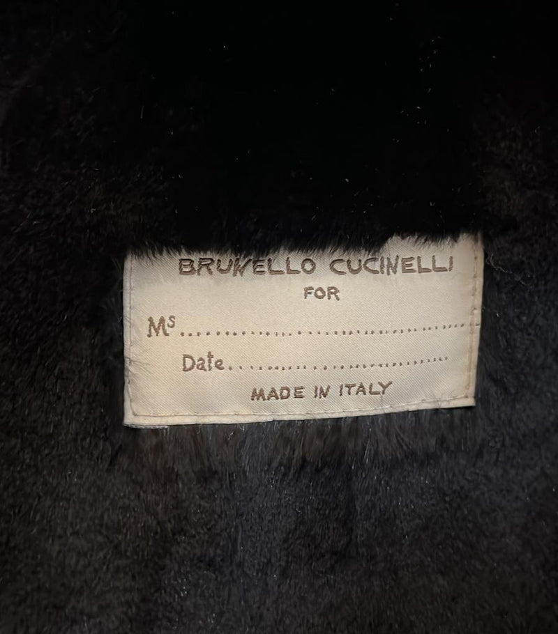 Brunello Cuccinelli Metallic Leather & Mink Fur Jacket. Size S