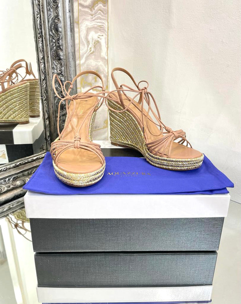 Aquazurra Leather Wedges. Size 37.5