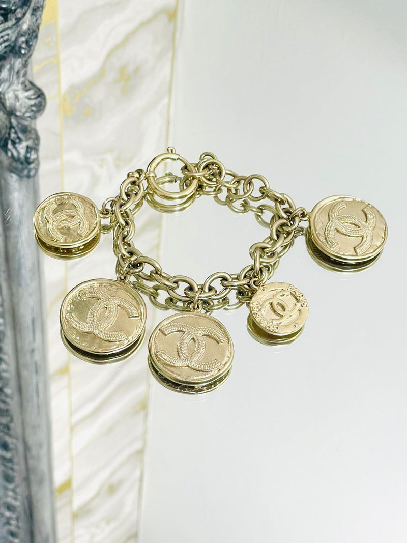 Chanel 'CC' Logo Coin Charm Bracelet