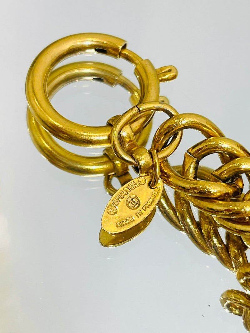 Chanel Vintage 24k Gold Plated Charm Bracelet