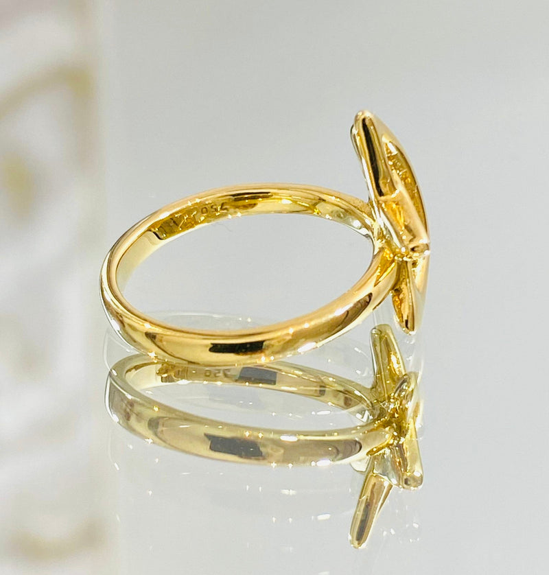 18k Yellow Gold & Diamond Star Ring