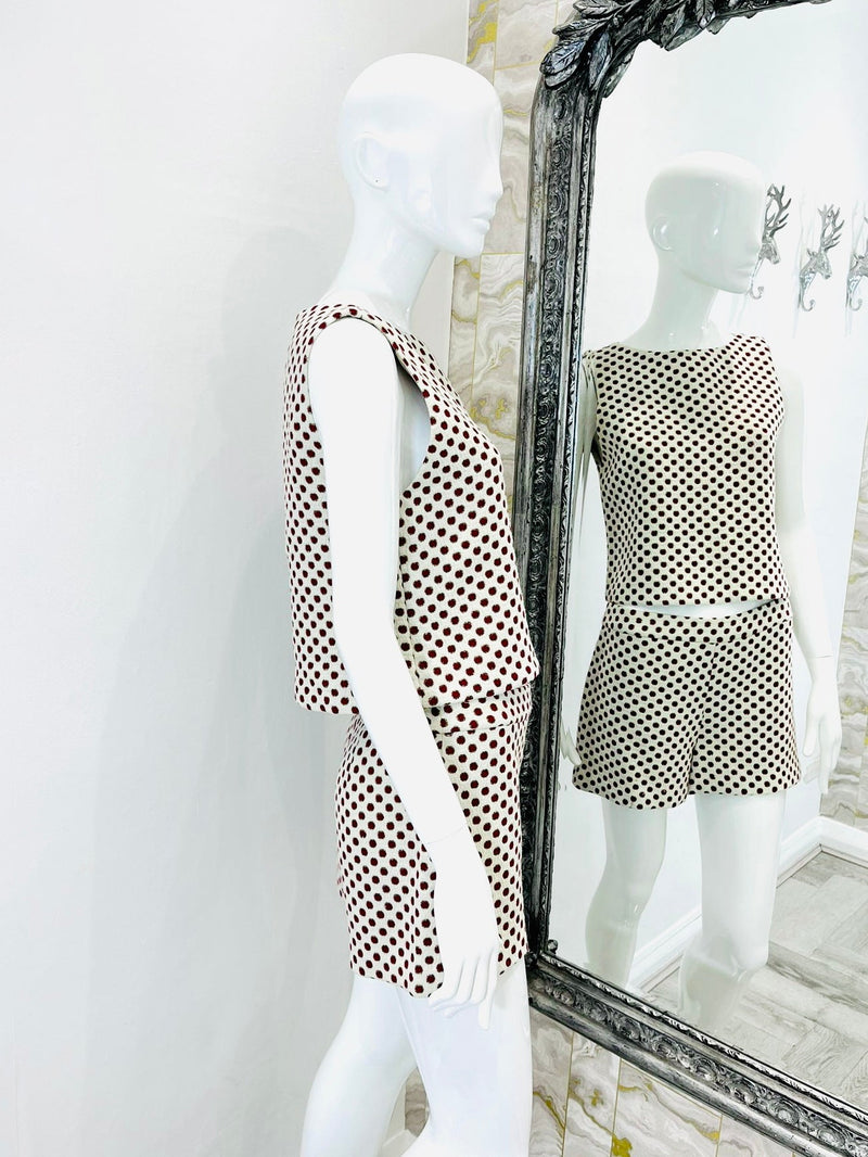 Alice + Olivia Jacquard Polka Dot Top & Matching Shorts. Size 6US