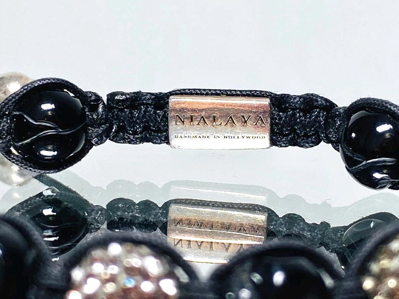 Nialaya Sterling Silver, Agate & Cubic Zirconia Beaded Bracelet