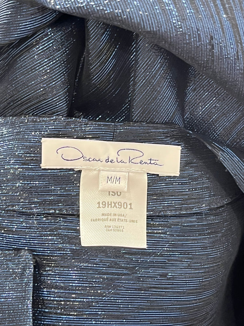 Oscar De La Renta Metallic Silk Evening Dress. Size M