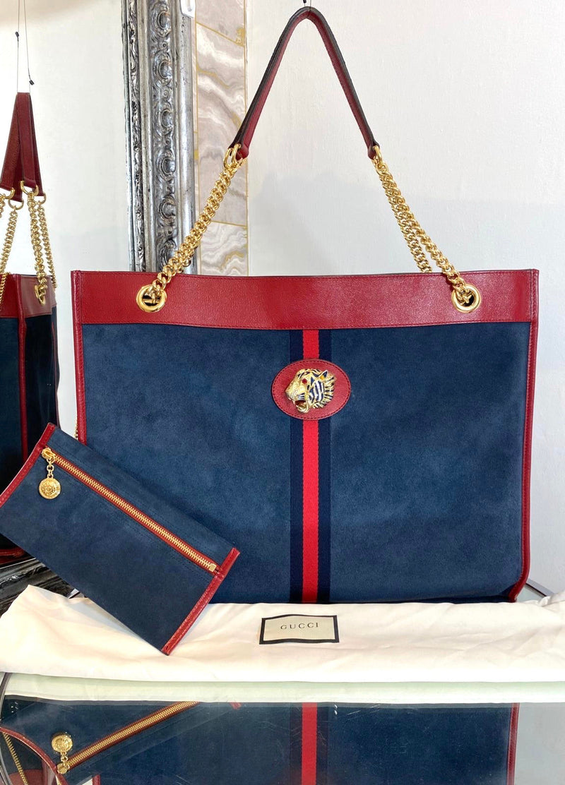 Gucci Rajah Large Suede Shopper Bag