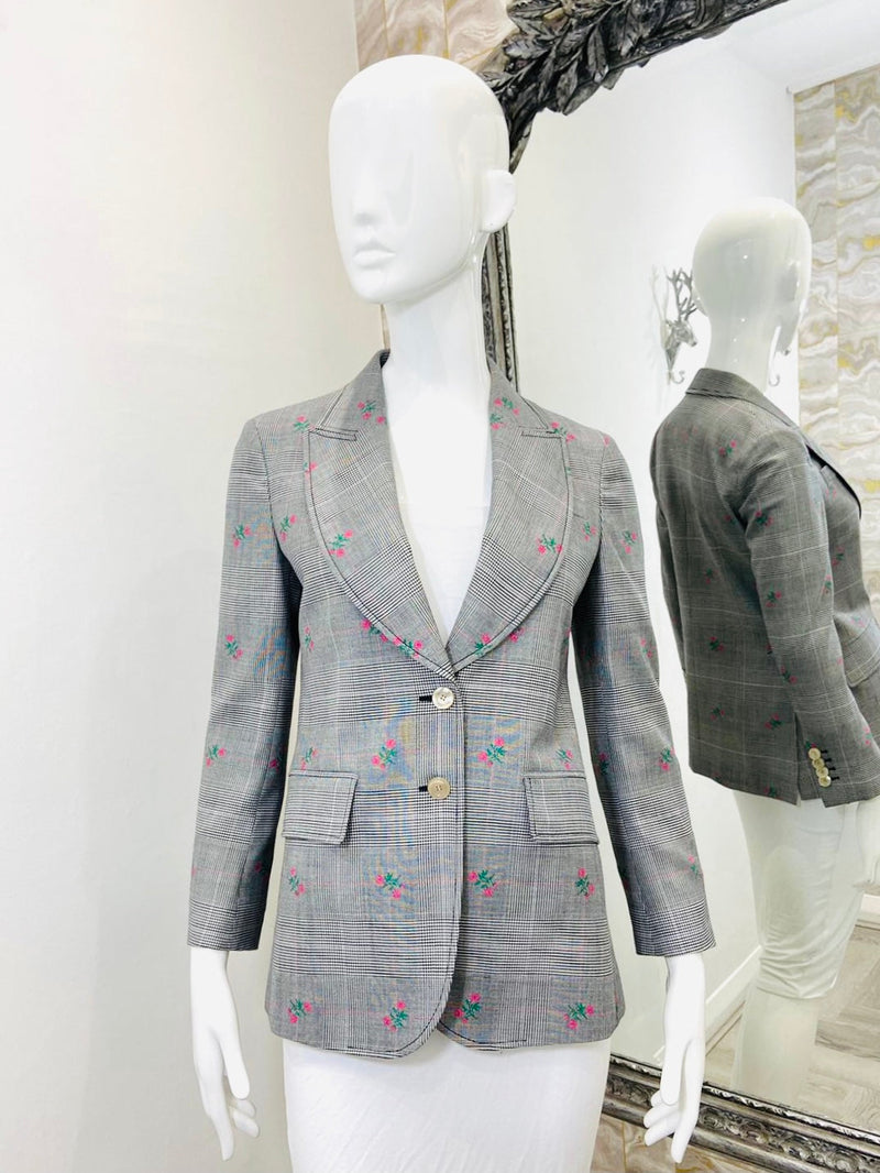 Gucci Wool Floral Embroidered Jacket. Size 40IT