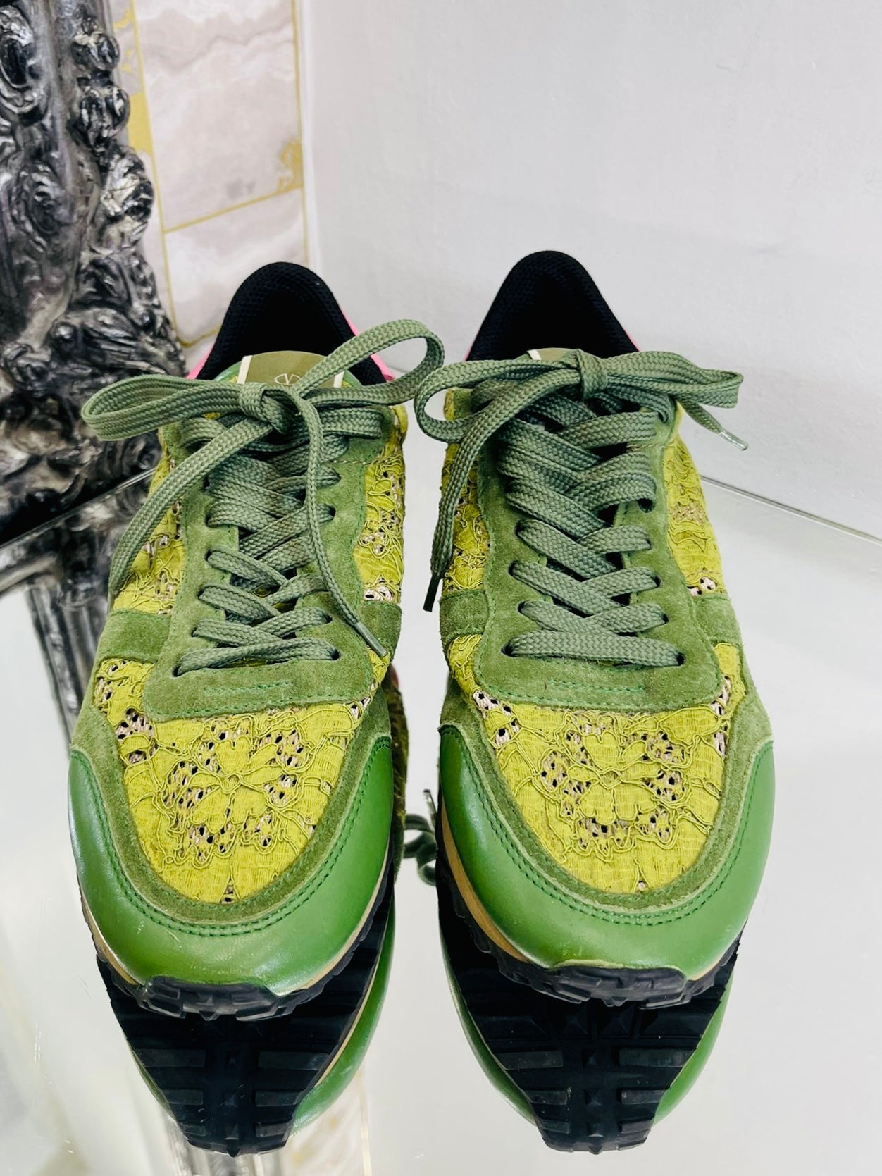 Valentino Leather Lace Rockrunner Trainers. Size 39 Shush London