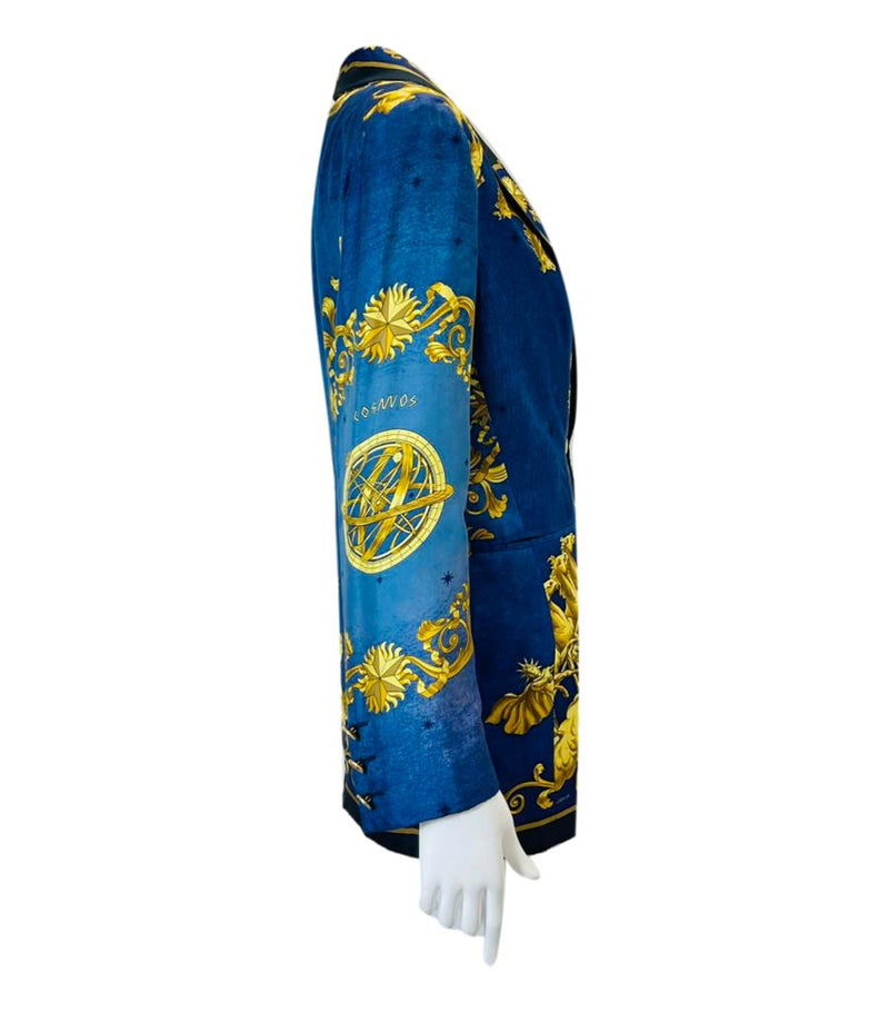 Hermes Silk Cosmos Printed Jacket. Size 38FR