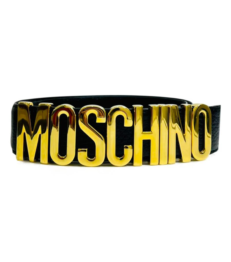 Moschino Logo Leather Belt