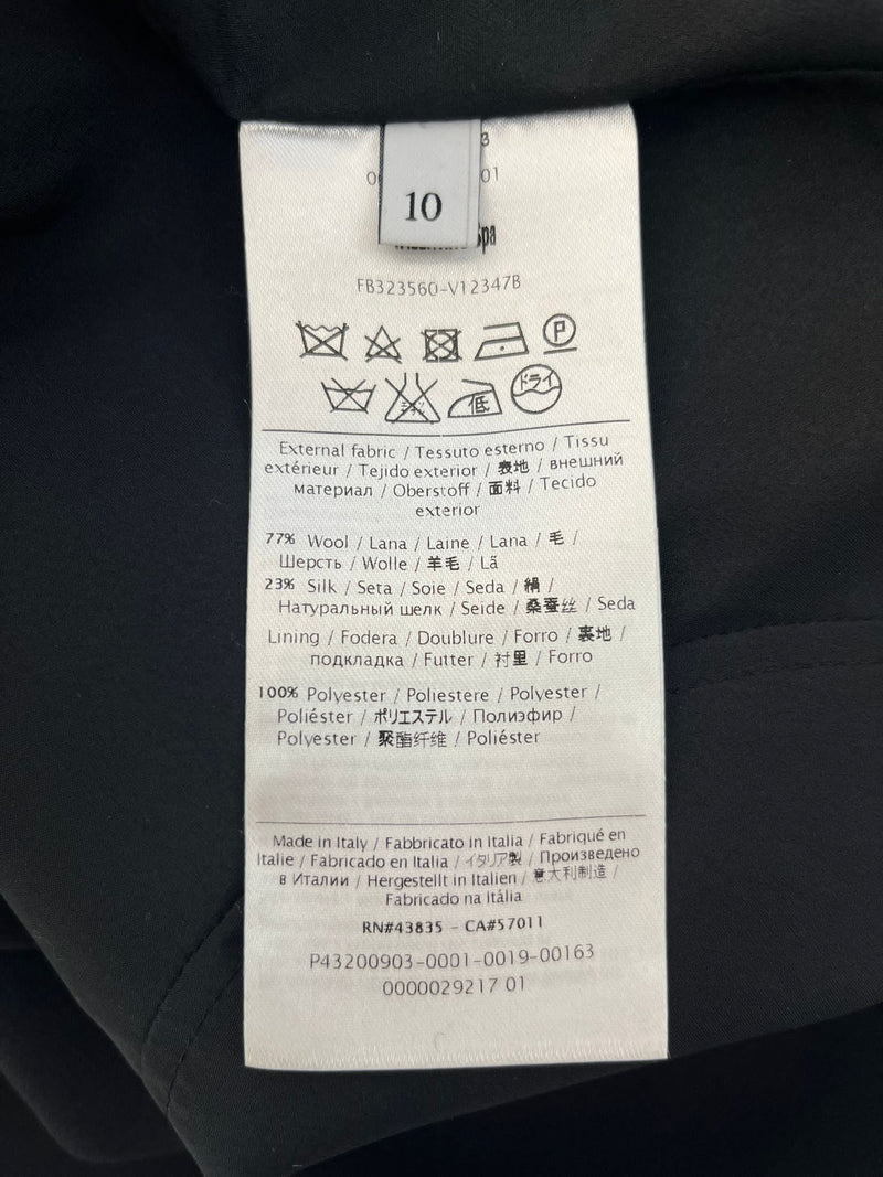 Valentino Wool & Silk Jacket With 3D Floral Collar. Size 10UK