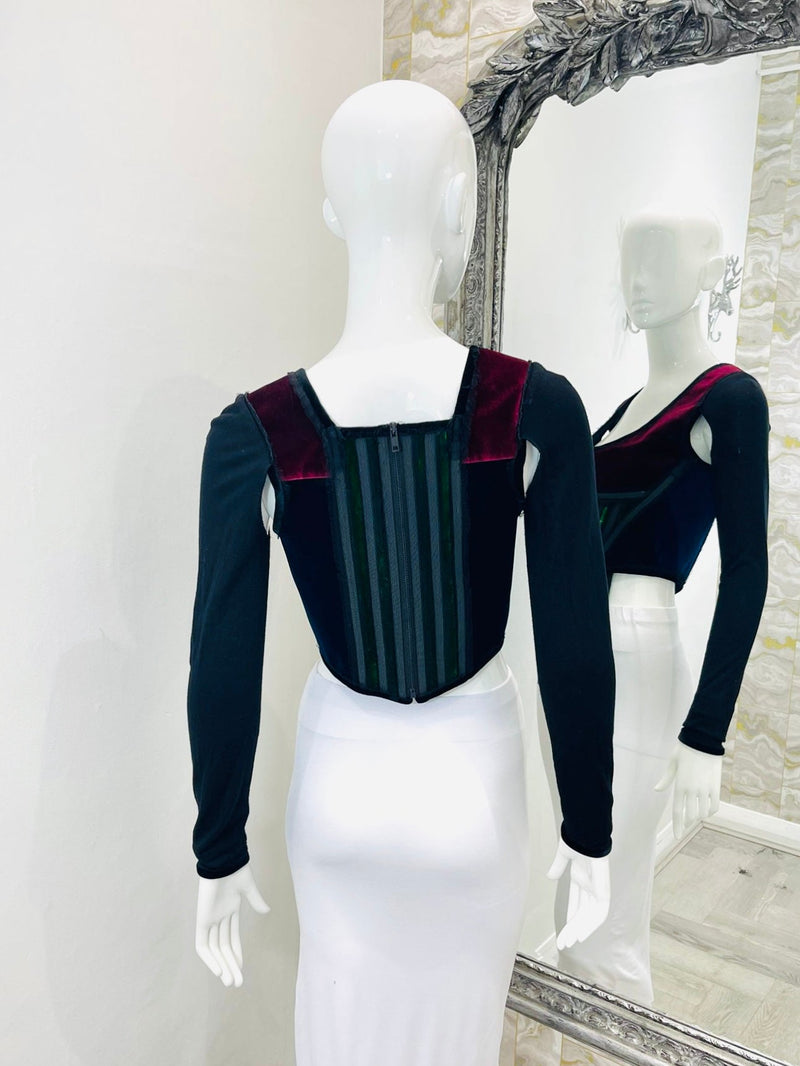 Givenchy Vintage Velvet Trim Corset. Size 40FR