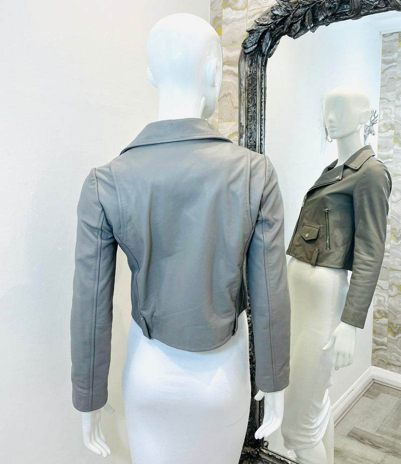Maje Leather Biker Jacket. Size 38FR