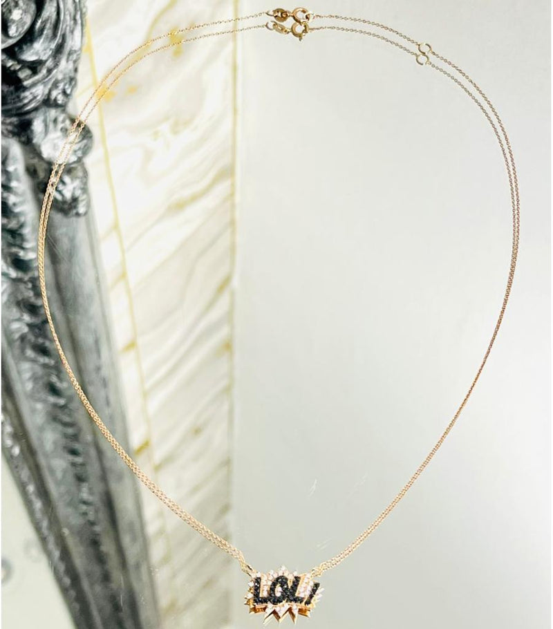 DK Diane Kordas Pop Art 18k Gold & Diamond Necklace
