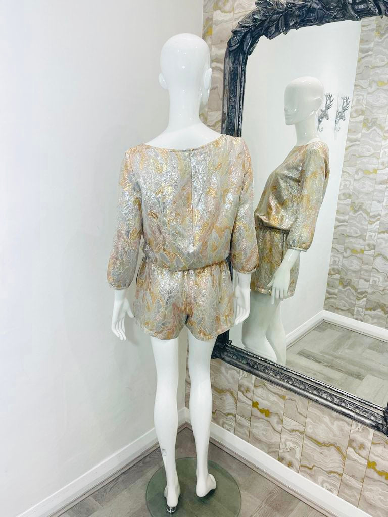 Vanessa Seward Silk & Lurex Playsuit. Size 38FR