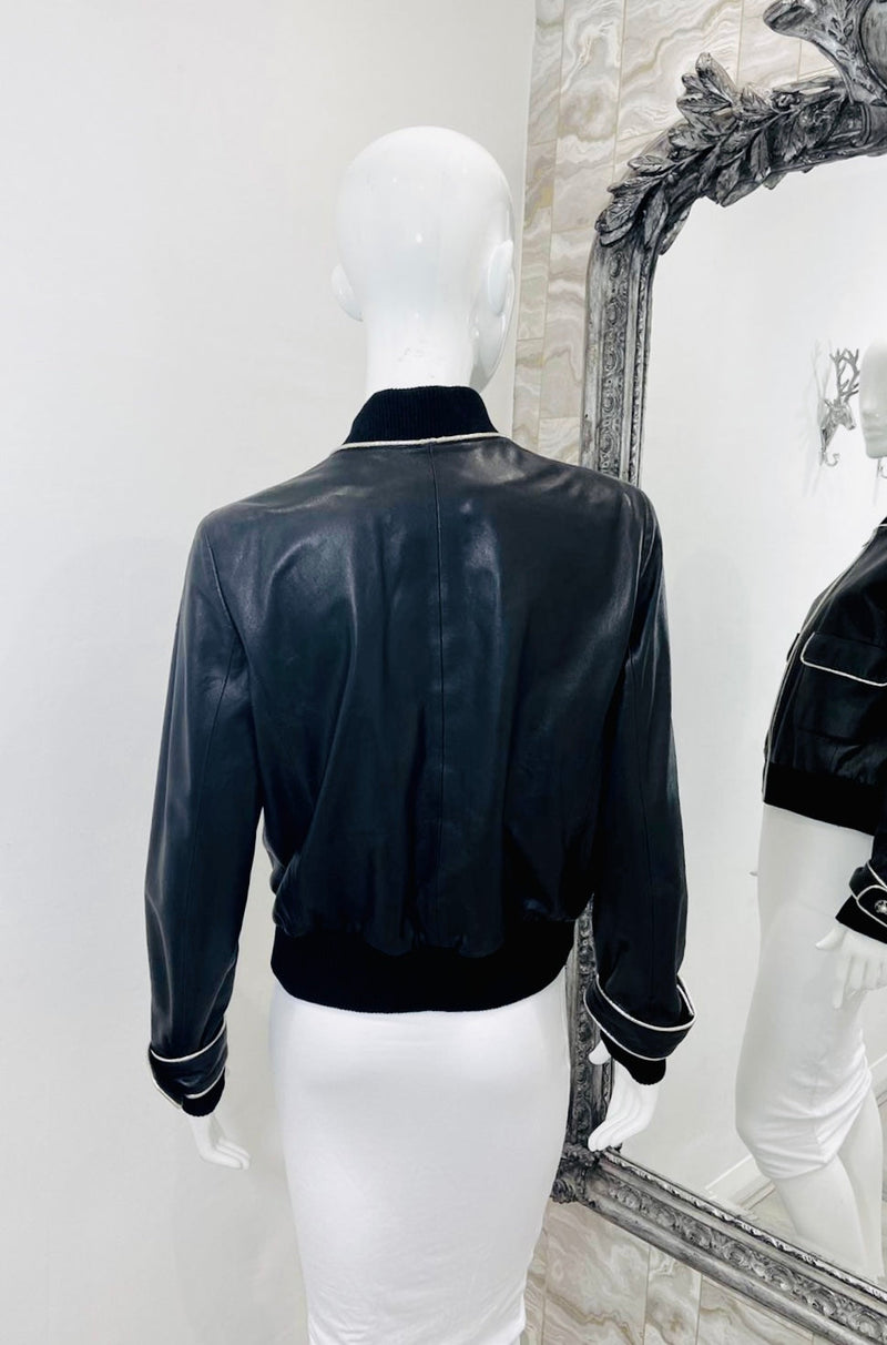 Chanel Lambskin Leather Jacket. Size 42FR