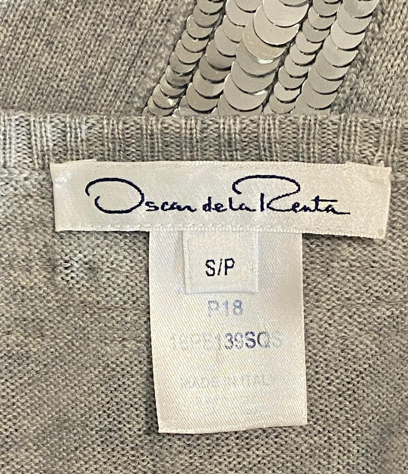 Oscar De La Renta Wool/Sequin Cape Top. Size S