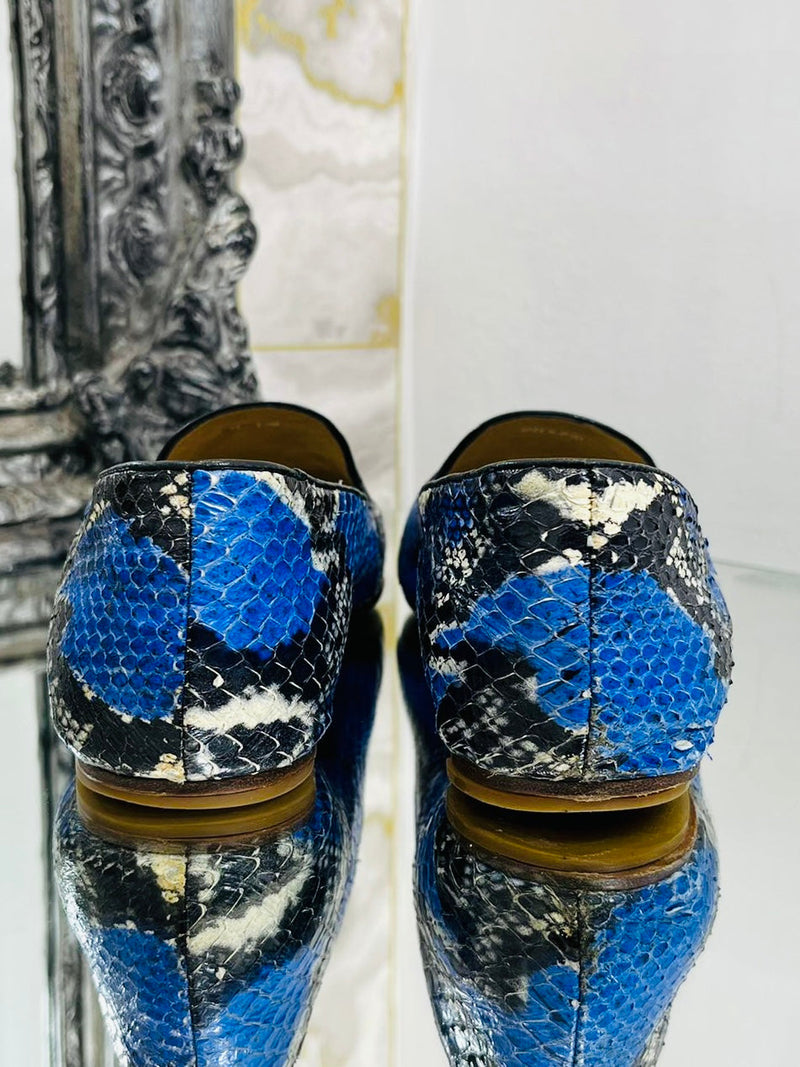 Aquazurra Python Skin Flat Shoes. Size 37
