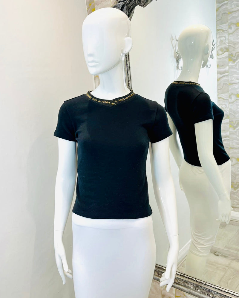 Fendi Wool Logo Top. Size 40IT