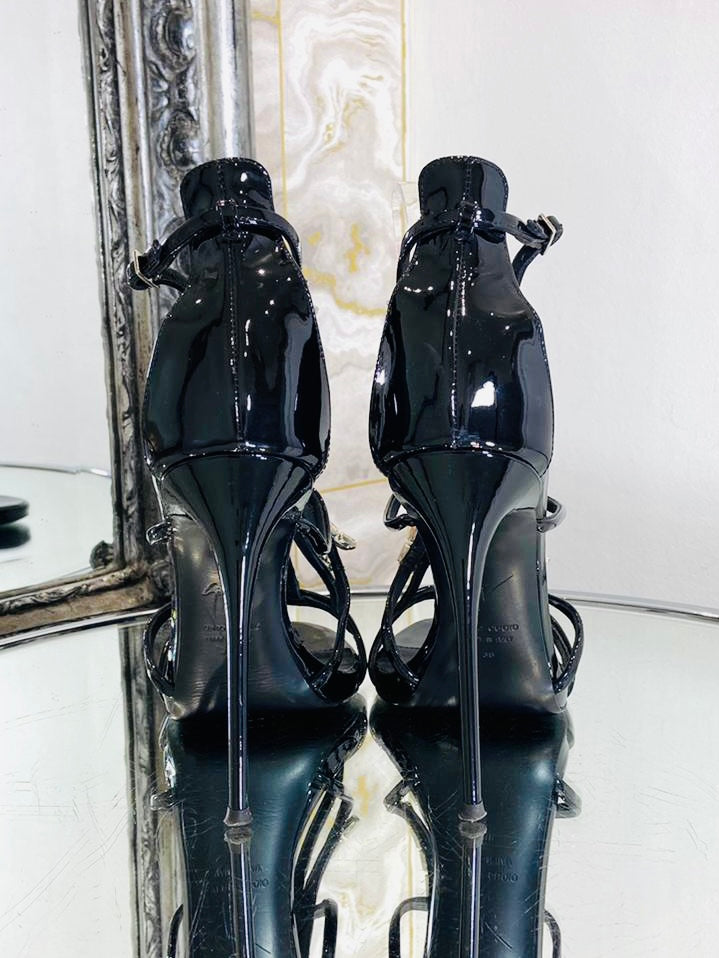 Giuseppe Zanotti Crystals Patent Leather Heels.  Size 38