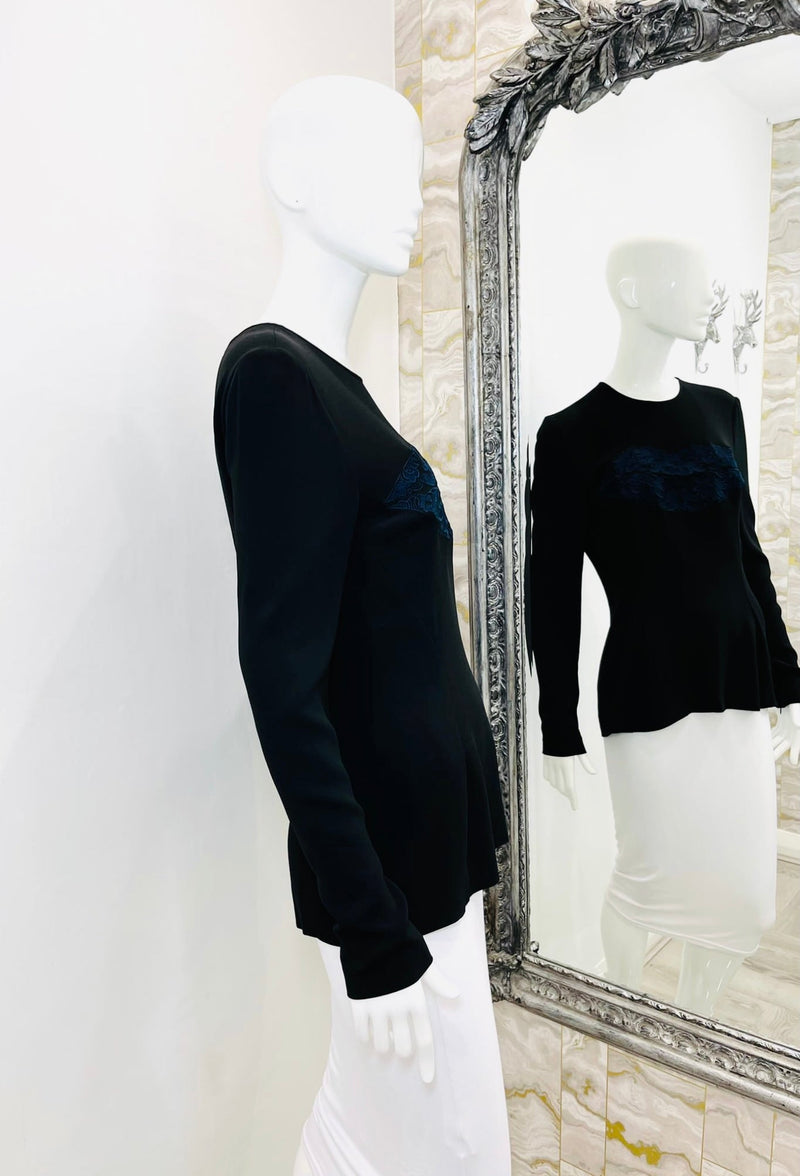 Stella McCartney Embroidered Peplum Top. Size 42IT