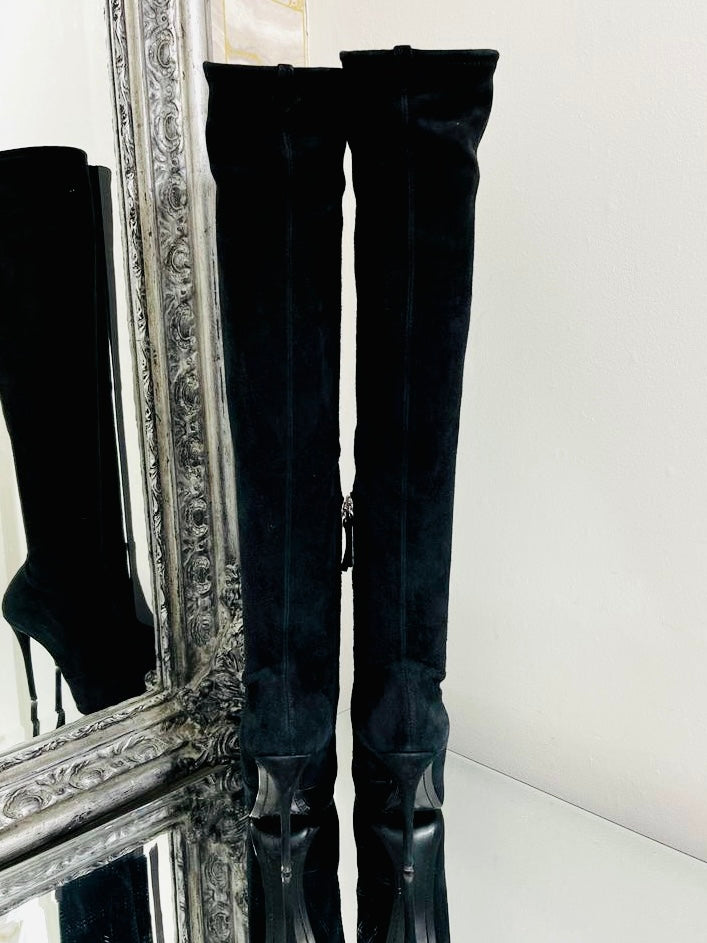 Giuseppe Zanotti Suede Over-Knee Boots. Size 35.5