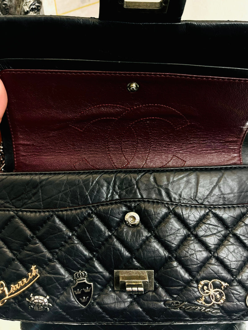 Chanel Ltd Edition Leather 2.55 Lucy Charm Double Flap Bag
