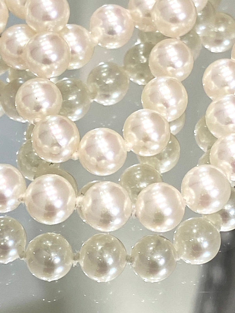 Chanel Fine Jewellery Real Fresh Water Pearl Necklace With 18k White Gold & Diamond Clasp