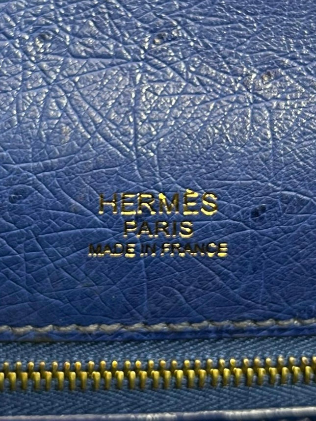 Hermes Kelly Ltd Edition Ghillies Bag In Ostrich Skin