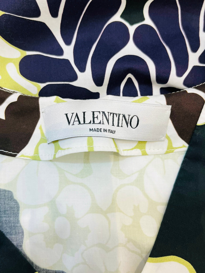 Valentino Cotton Top With Feather Trim. Size 38IT