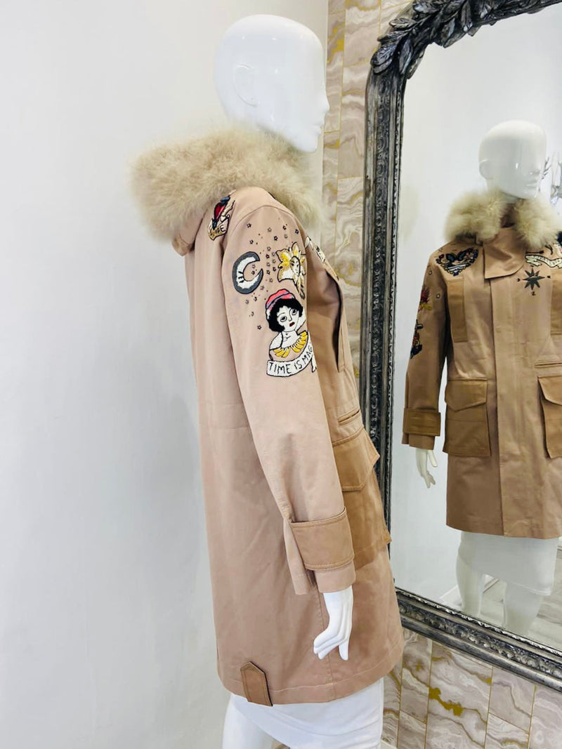 Valentino Beaded Parka Coat. Size 38IT