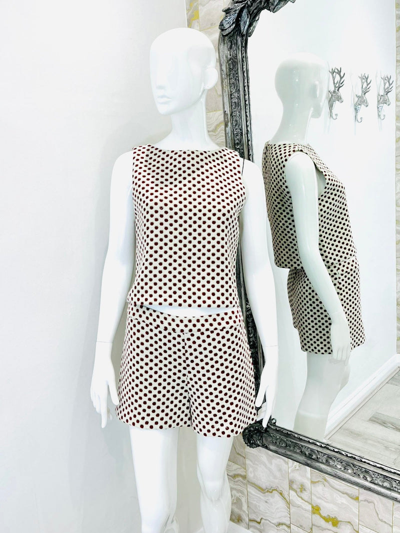 Alice + Olivia Jacquard Polka Dot Top & Matching Shorts. Size 6US