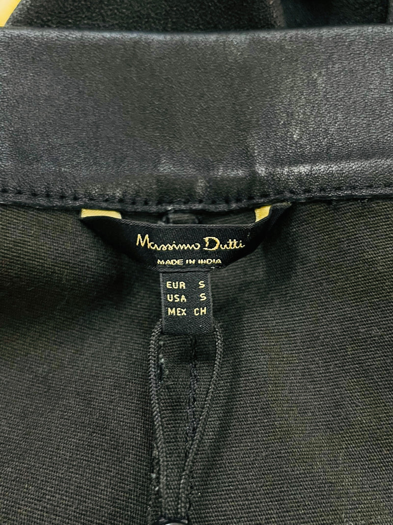 Massimo Dutti Leather Leggings. Size S